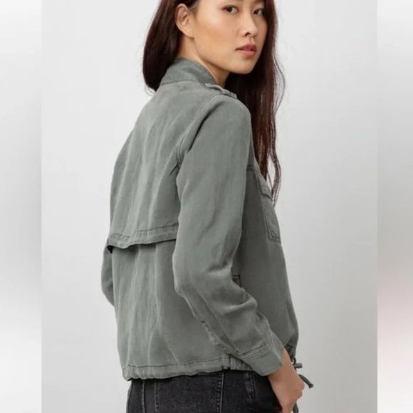 ASO Rails Collin’s Utility Sage Green Jacket Lyocell-Linen Blend Small - Picture 3 of 14